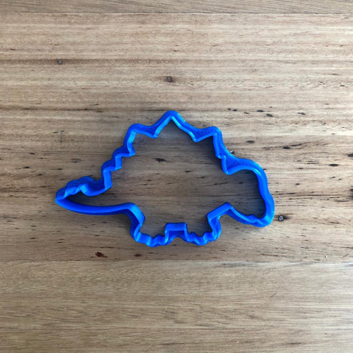 Dinosaur style #4 - Cookie Cutter Only measures approx. 60mm tall by 100mm wide.  Don't miss our other Dinosaur styles by searching "Dinosaur" in the search bar.