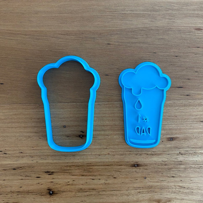 Father's Day Beer Glass Cookie Cutter and Emboss Stamp,  Cookie Cutter Store