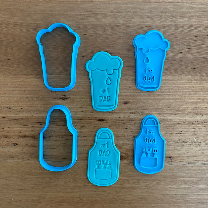 Father's Day Beer Glass Cookie Cutter and Emboss Stamp,  Cookie Cutter Store