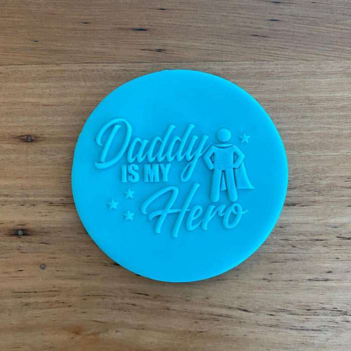 'Daddy is my hero" Cookie Cutter and Stamp, Deboss, Pop stamp, Raised stamp, Cookie Cutter Store
