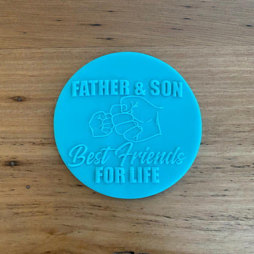 'Father and Son Best Friends For Life" Cookie Cutter and Stamp, Deboss, Pop stamp, Raised stamp, Cookie Cutter Store