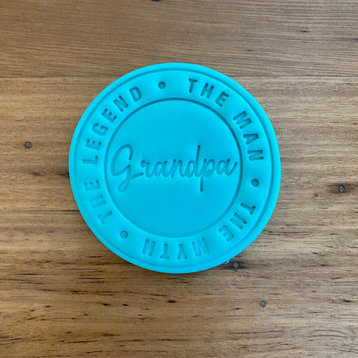 Happy Father's Day Grandpa. The Man, The Myth, The Legend, Emboss Stamp style #2 for 70mm Cookies