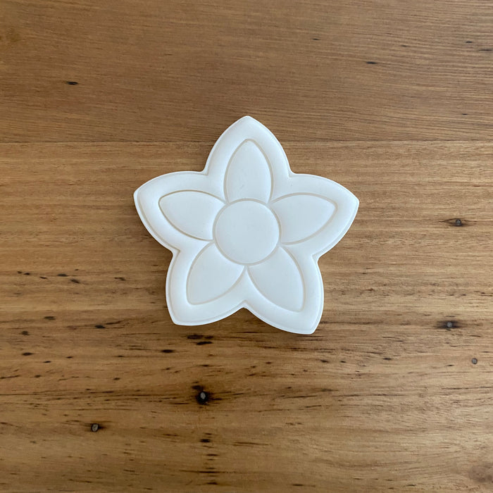 Frangipani Flower Cookie Cutter and optional Fondant Stamp