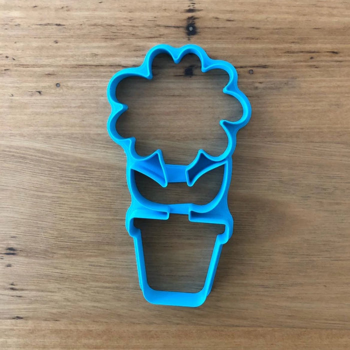 Flower & Pot Cookie Cutter and optional Fondant Stamp  You have 3 options:  1) The outline cutter of the flower in the pot designed for cutting Cookies,  2) The flower cutter with the stamp designed for cutting Fondant to suit the flower and pot in 1) above,  3) All 3,