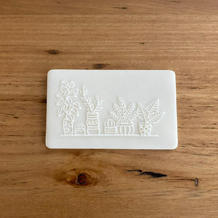 Flowers on a Shelf Deboss, pop stamp, Raised Effect Stamp, cookie cutter store