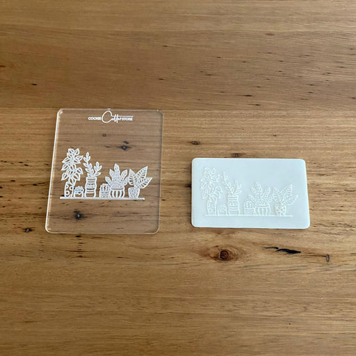 Flowers on a Shelf Deboss, pop stamp, Raised Effect Stamp, cookie cutter store