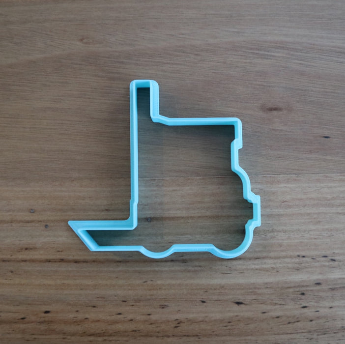 Fork Lift Truck Cookie Cutter and optional Stamp measures approx. 90mm tall by 93mm wide