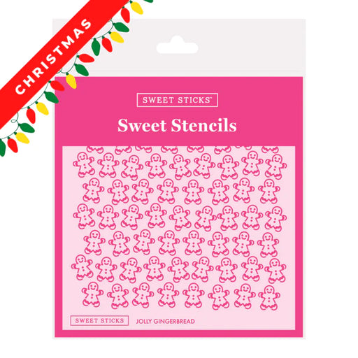 Jolly Gingerbread Cookie Decorating Stencil for Christmas by Sweet Sticks, Cookie Cutter Store