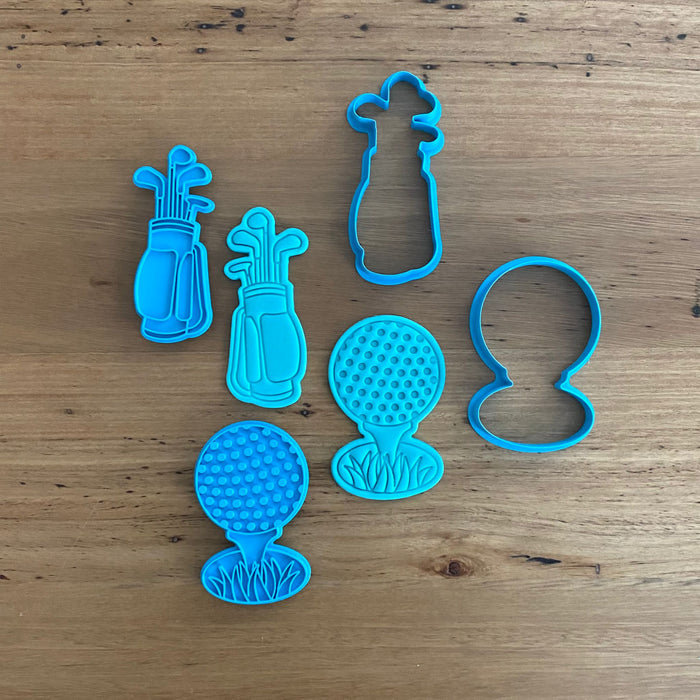Golf Ball, Golf Bag & Golf Buggy Cookie Cutter and Stamp Set, cookie cutter store