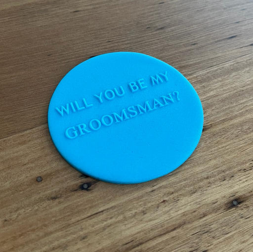 "Will You Be My Groomsman" Deboss, Raised Effect, Pop cookie stamp, cookie cutter store