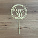 "Happy 30th" in Bright Gold acrylic cake topper available in many colours, mirrored finish and glitters, Cookie Cutter Store