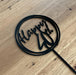 "Happy 40th" in Black acrylic cake topper available in many colours, mirrored finish and glitters, Cookie Cutter Store