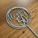 "Happy 50th" in Glitter Silver acrylic cake topper available in many colours, mirrored finish and glitters, Cookie Cutter Store