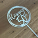 "Happy 50th" in Silver acrylic cake topper available in many colours, mirrored finish and glitters, Cookie Cutter Store
