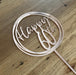 "Happy 60th" in Rose Gold acrylic cake topper available in many colours, mirrored finish and glitters, Cookie Cutter Store