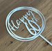 "Happy 60th" in Silver acrylic cake topper available in many colours, mirrored finish and glitters, Cookie Cutter Store