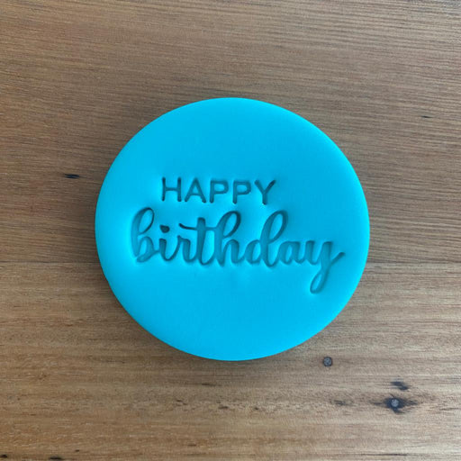 Happy Birthday Fondant Embosser or Cookie Stamp with handle