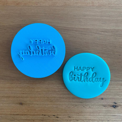 Happy Birthday Style #4 Cookie Emboss Stamp, Cookie Cutter Store
