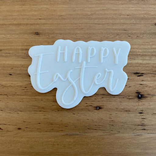 Happy Easter Plaque Sign Cookie Cutter & Deboss Raised Effect Stamp, Pop Stamp, deboss stamp and cookie cutter, cookie cutter store