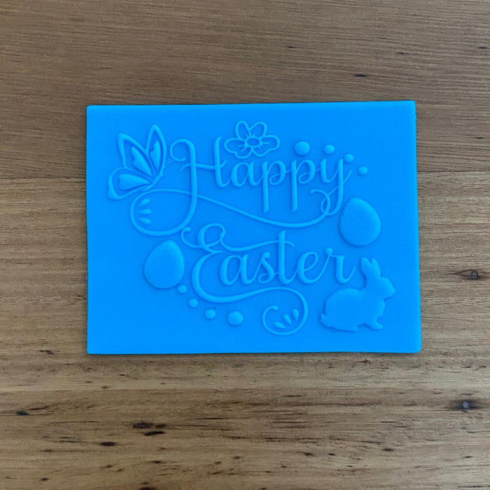 Happy Easter with Butterfly & Bunny Deboss Raised Stamp, Pop Stamp, deboss stamp and cookie cutter, cookie cutter store