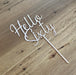 "Hello Sixty" in Rose Gold acrylic cake topper available in many colours, mirrored finish and glitters, Cookie Cutter Store
