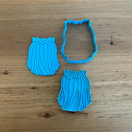 Hula Skirt Cookie Cutter and Fondant Stamp, cookie cutter store