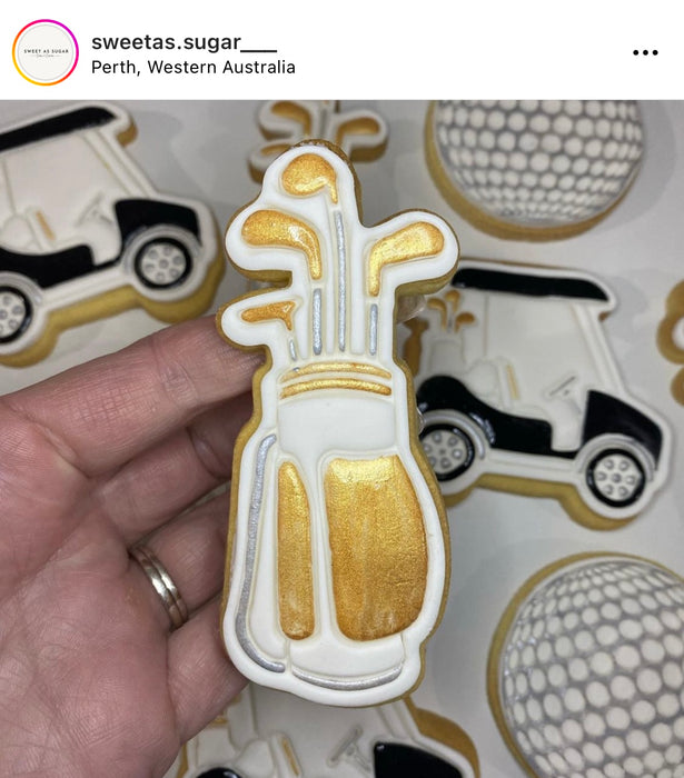 Golf Clubs in a Bag Cookie Cutter and Stamp Set