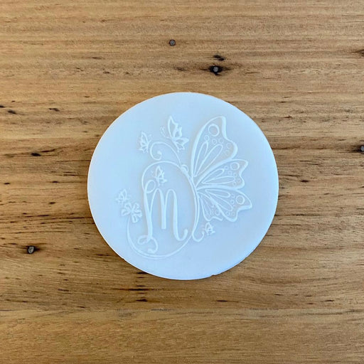 Alphabet Letter M Butterfly Design Deboss Raised Effect Stamp, Pop Stamp, deboss stamp and cookie cutter, cookie cutter store