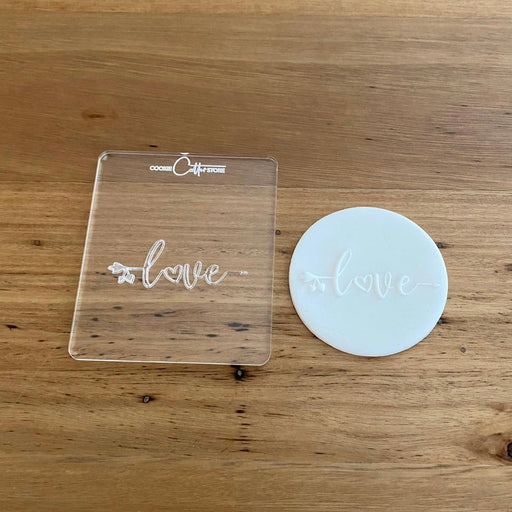 "Love" Style 1 Deboss Raised Effect Cookie Stamp, Cookie Cutter Store