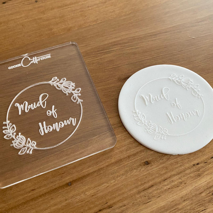 Maid of Honour cookie cutter raised stamp, deboss stamp, pop stamp, Cookie Cutter Store