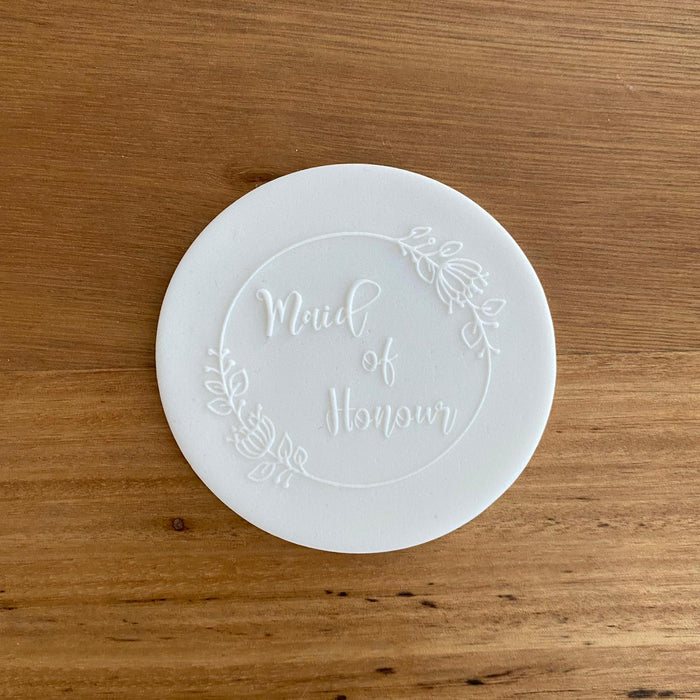 Maid of Honour cookie cutter raised stamp, deboss stamp, pop stamp, Cookie Cutter Store