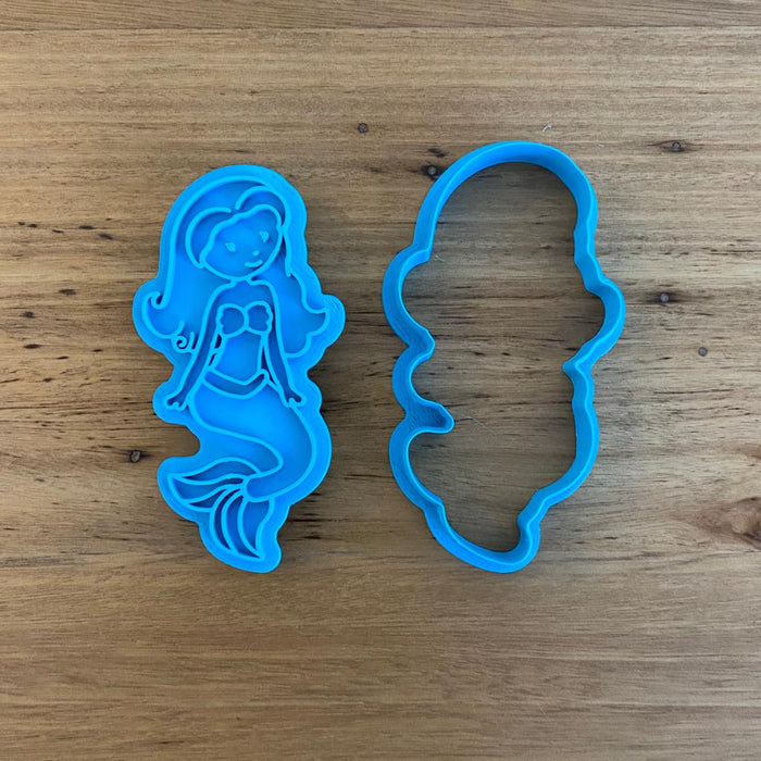 Mermaid Cookie Cutter and emboss Stamp, Cookie Cutter Store