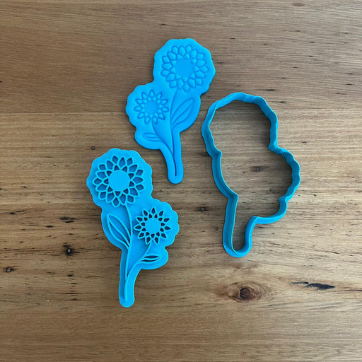 Mother's Day Flowers style #3 cookie cutter and matching emboss stamp, from cookie cutter store