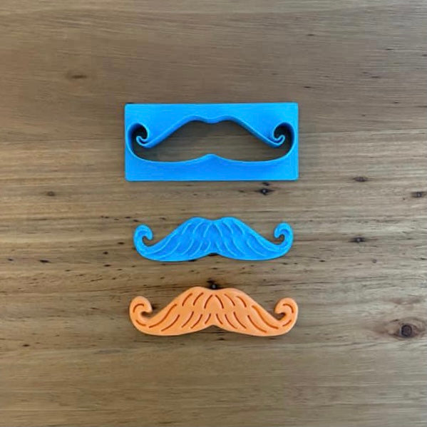 Moustache cookie cutter & emboss stamp for Movember or Father's Day