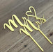 "Mr & Mrs" in bright gold acrylic cake topper available in many colours, mirrored finish and glitters, Cookie Cutter Store