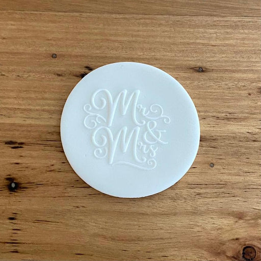 "Mr & Mrs" Style 2 Deboss Raised Effect Cookie Stamp, Cookie Cutter Store
