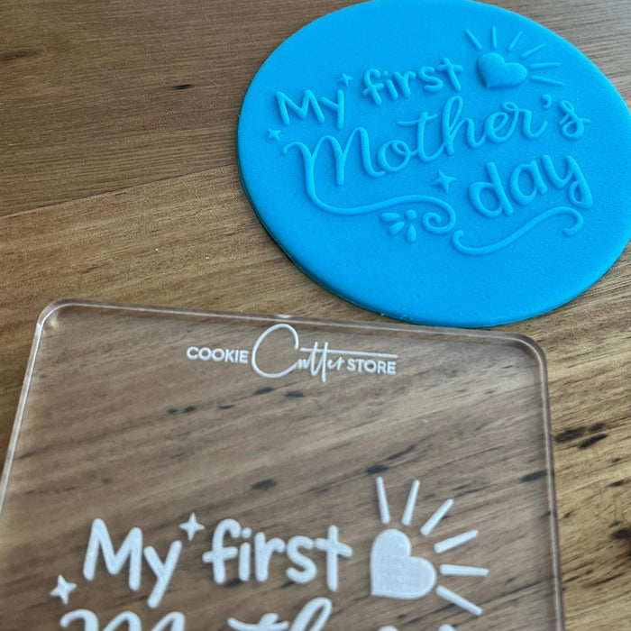 "My 1st Mother's Day" Mother's Day Raised Effect Cookie Stamp, Pop Stamp, deboss stamp and cookie cutter, cookie cutter store