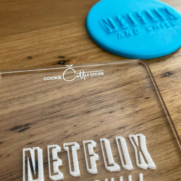 Netflix and Chill Deboss Raised Effect Stamp, Pop Stamp, deboss stamp and cookie cutter, cookie cutter store