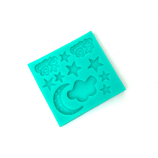 Silicone Mould Night Sky, cloud, star, moon, Baby theme, Cookie Cutter Store