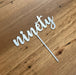 Ninety, 90, acrylic cake topper in Silver, Cookie Cutter Store