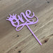 "One" acrylic cake topper in pastel pink available in many colours, mirrored finish and glitters, Cookie Cutter Store