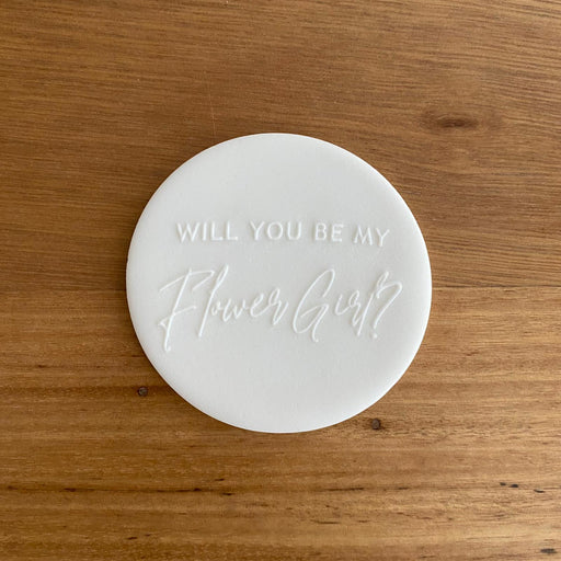 "Will You Be My Flower Girl" Deboss, Raised Effect, Pop cookie stamp, cookie cutter store