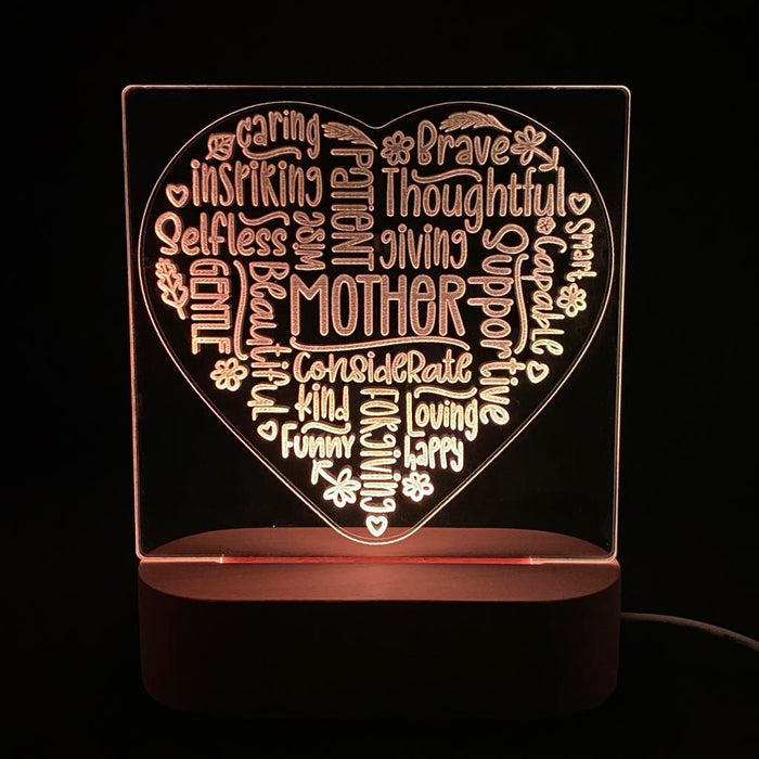 Mother's Day Light Sign and Multi Colour LED Light Base, Cookie Cutter Store