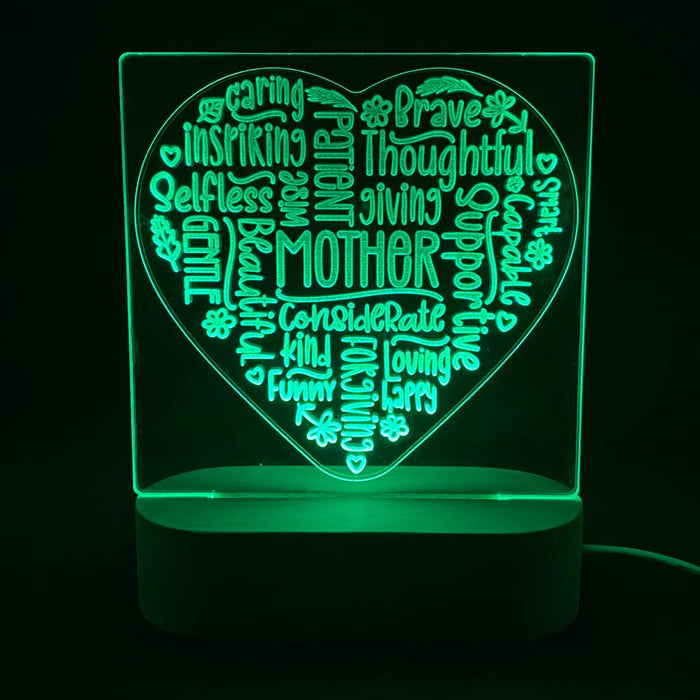 Mother's Day Light Sign and Multi Colour LED Light Base, Cookie Cutter Store