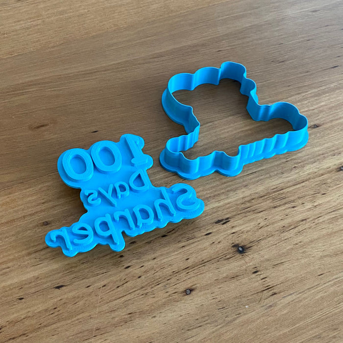 100 Days Sharper for School Cookie Cutter & Optional Emboss Stamp, Cookie Cutter Store