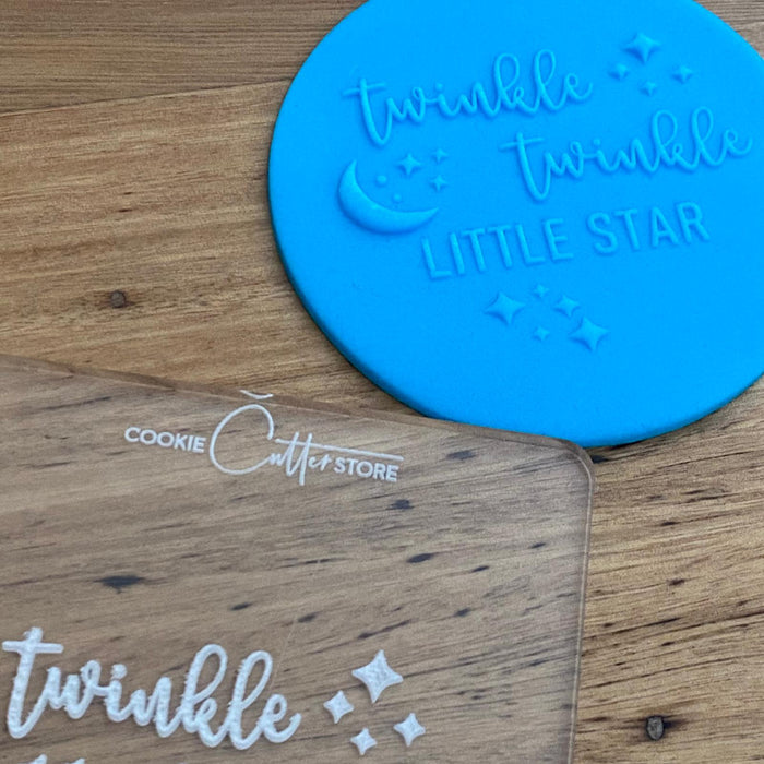 Twinkle Twinkle Little Star Deboss Raised Effect Stamp, Pop Stamp, deboss stamp and cookie cutter, cookie cutter store