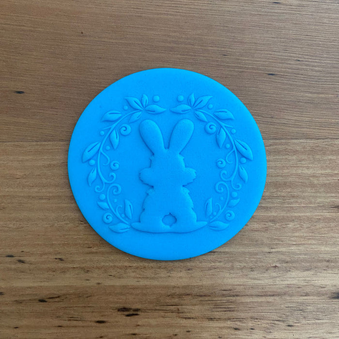 Floral Bunny Silhouette Deboss Raised Stamp, Pop Stamp, deboss stamp and cookie cutter, cookie cutter store