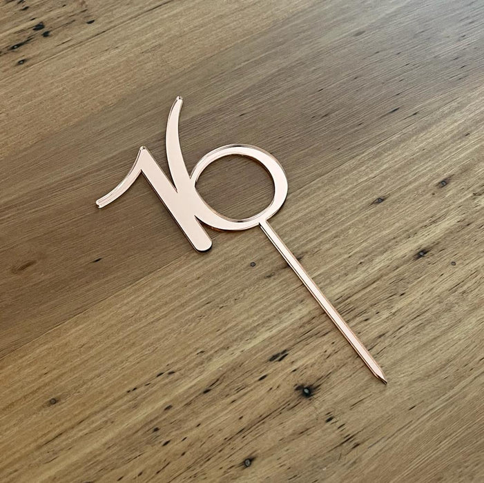 number 16, sixteen, rose gold acrylic cake topper available in many colours, mirrored finish and glitters, Cookie Cutter Store
