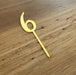 Number 6 cake topper in bright gold, cookie cutter store