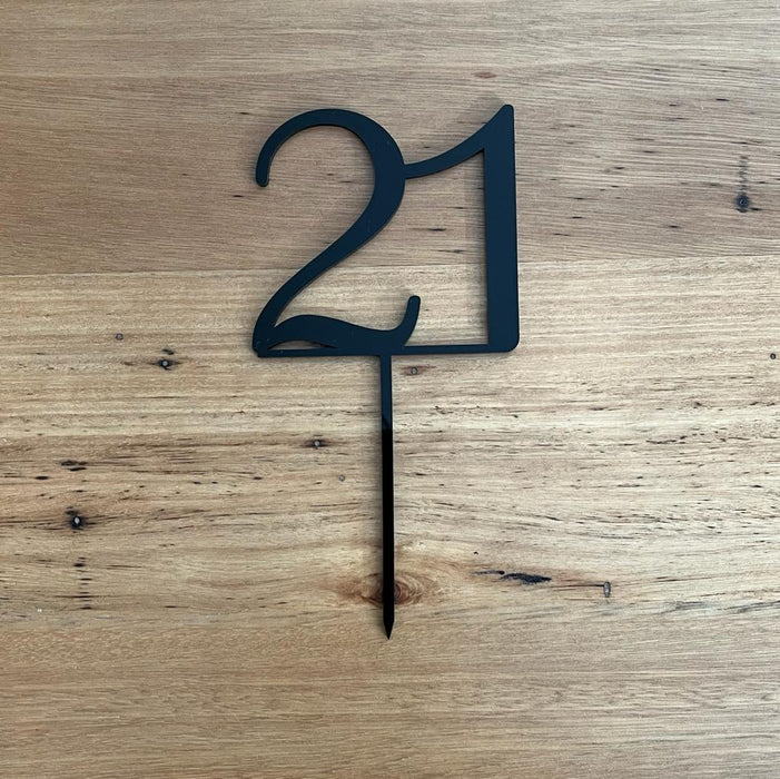 Number 21 in Black, Twenty one. 21st, cake topper, cookie cutter store